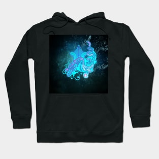 Blue glowing chinese dragon Hoodie